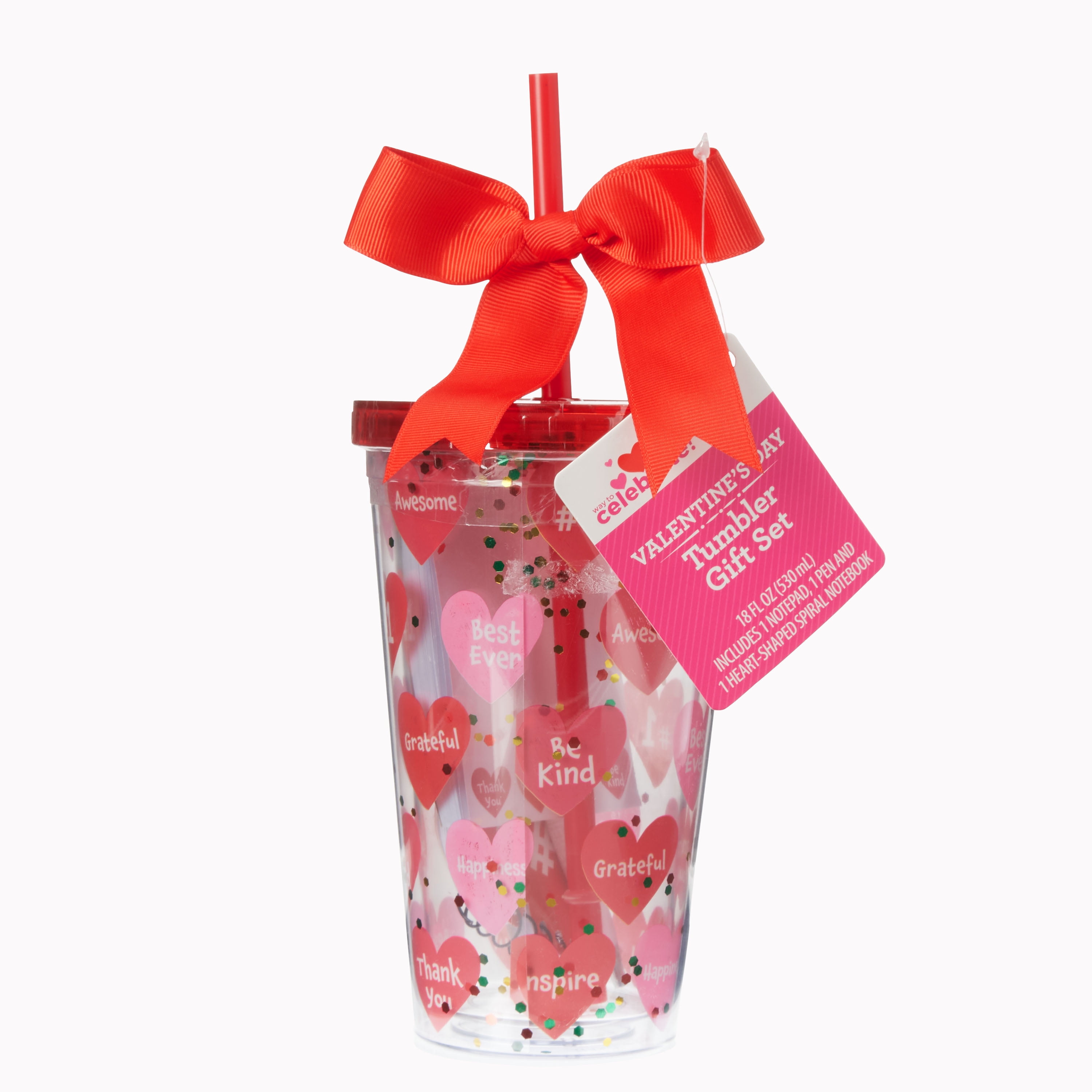Way To Celebrate Valentine's Day Teacher Tumbler Gift Set