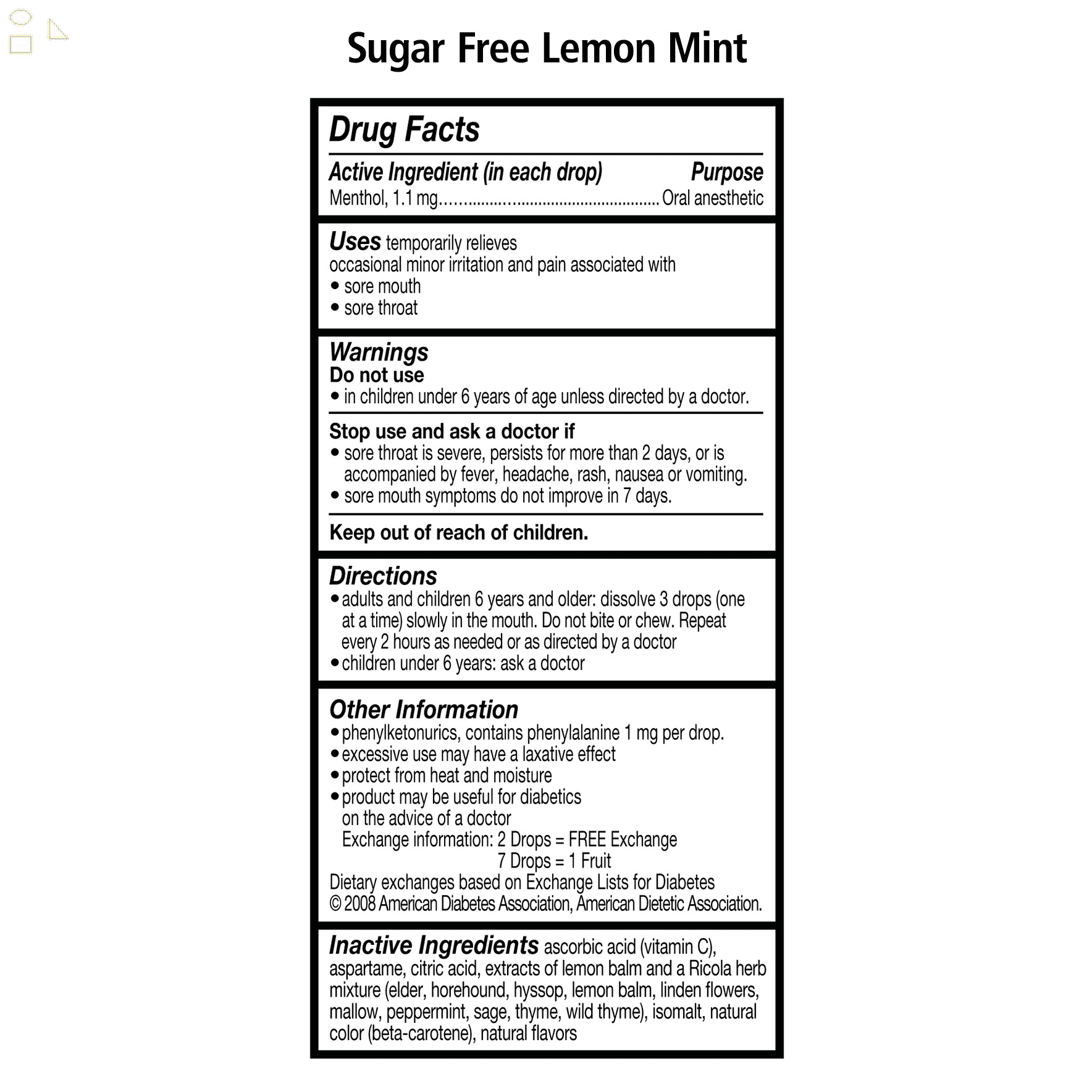 Ricola Sugar Free Lemon Mint Cough Drops, 210 Drops