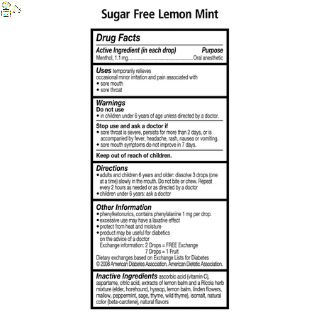 Ricola Sugar Free Lemon Mint Cough Drops, 210 Drops