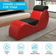 thumbnail image 5 of SCUQI Upholstered Faux Leather Chaise Lounge for Yoga – Modern Yoga Couch Sofa for Stretching, Relaxation, Exercise & More (Red), 5 of 6