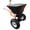 Black bucket + orange frame, variant on Heavy Duty Tow-Behind Fertilizer Spreader –Pneumatic Tires, Global Hitch, Large Capacity