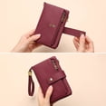 thumbnail image 2 of SENDEFN Small Womens Wallet Leather Bifold Card Holder RFID Blocking with Zipper Coin Pocket, 2 of 7