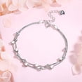 thumbnail image 3 of Pulsera de mujer de plata 925, pulsera ajustable Love para mujer, pulsera para niña, joyería para mujer, regalos de cumpleaños para mujer, 3 of 5