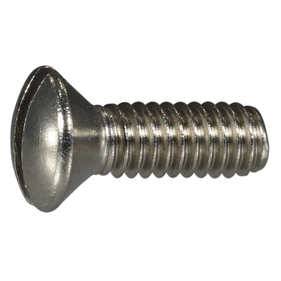 #8-32 x 1/2" 18-8 Stainless Slotted Oval Head Machine Screws (24 pcs.)