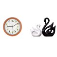 thumbnail image 1 of Reloj De Pared De Pájaro Cantor, Figura De Pareja De Cisnes De Porcelana, Escultura Decorativa, Reloj Colgante, Elegante Figura Coleccionable De Animal Para Oficina, Cocina, Decoración Del, 1 of 8