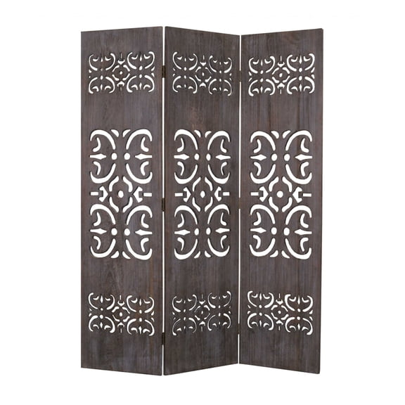 Lighting Home Decorative Brown 3 Panel Wood Screen