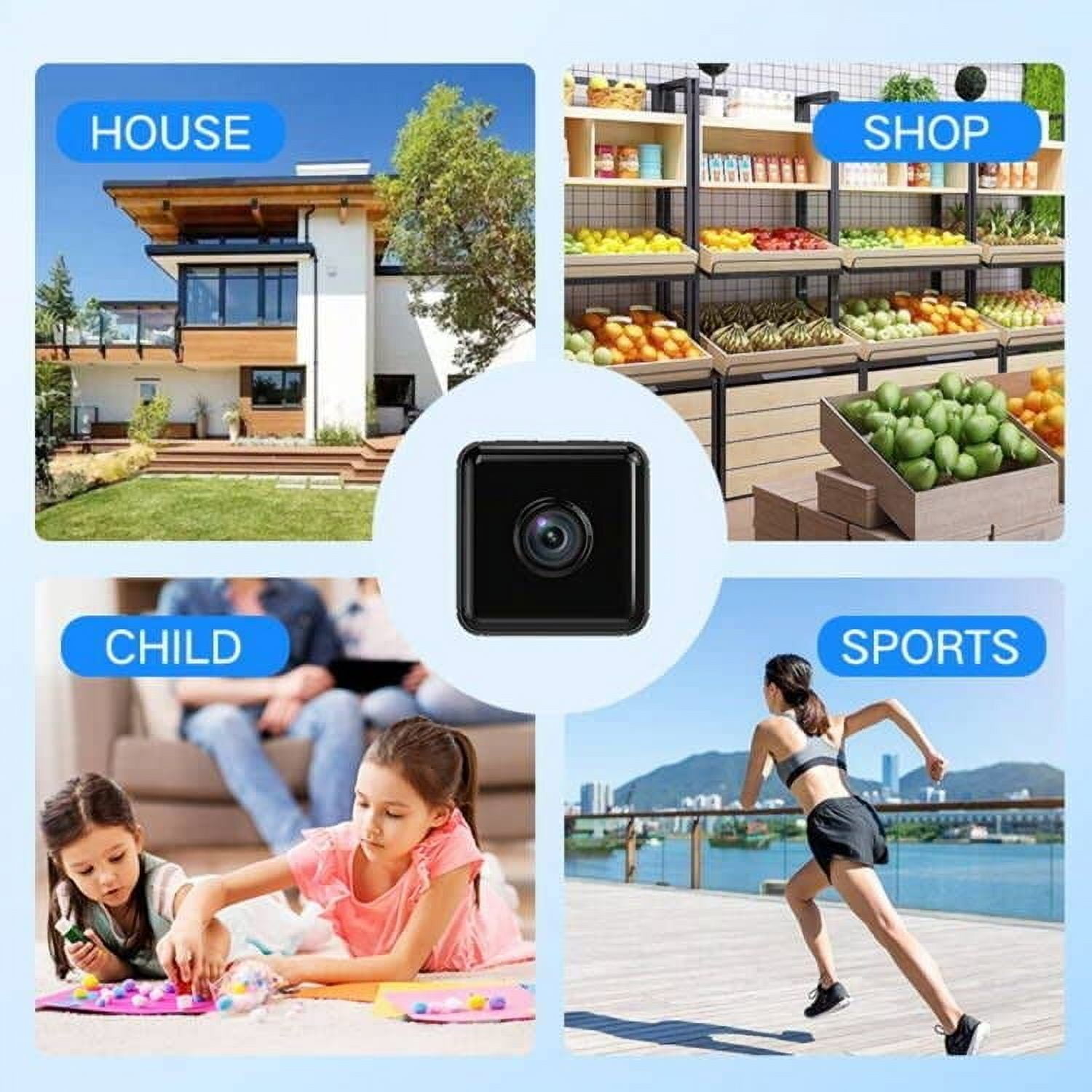WiFi Mini Nanny Cam Wireless Camera for Home Office ,Pet Dog Camera Indoor Outdoor Camera,Home Camera with Night Vision