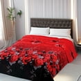 thumbnail image 2 of Red Rose Bouquet Queen Comforter Set - Luxurious Microfiber with Floral Print, 74.8x86.6In, 2 of 4