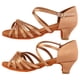 thumbnail image 2 of Zapatos de baile latino para niñas, suaves y cómodos, talla 28, color marrón claro, para bailarinas pequeñas, 2 of 8