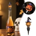 thumbnail image 2 of Bouchon d'Halloween en Métal et Résine avec Chapeau Design Citrouilles pour Fête Bouteille Décorative Scellée Bouchon de Citrouilles d'Halloween Sacs Réutilisables en Silicone pour Sandwich Sacs de Rangement pour Sandwich Congélateur, 2 of 4