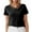 Black, variant on Gym Tops for Women Fitted Short Sleeve Sweater for Women Funny T-Shirts for Women Solid Basic Tees Work Blouses for Women