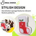thumbnail image 6 of 8 Pcs Christmas Sponges Kitchen Dual Sided Dish Sponges for Washing Dishes Santa Christmas Tree Gingerbread Man, 6 of 8
