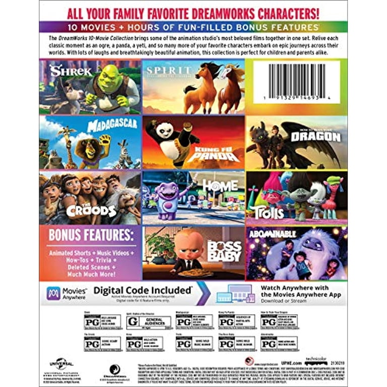 DreamWorks 10-Movie Collection (Blu-ray, Digital Copy) - Walmart.com