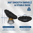 thumbnail image 3 of Patio Chair Outdoor Chair 37" Black - 360° Swivel Rocker Papasan with Footrest, Heavy-Duty Steel Frame, Weather-Resistant for Balcony, Porch, Bedroom (1-Piece), 3 of 8