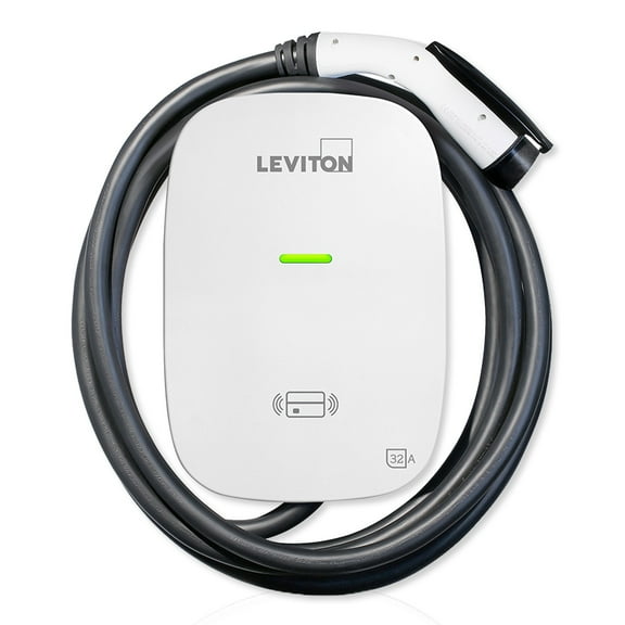 Leviton EV320 EV Series 32A Level 2 Electric Vehicle Charging Station, 18 Ft. Cable