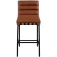 thumbnail image 4 of Maklaine Contemporary Vegan Leather Bar Stool in Cognac Finish, 4 of 6