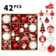 thumbnail image 4 of Juego de 42 Adornos Navideños para Árbol de Navidad, Bolas Decorativas Rojas y Blancas de 6 Cm, Ideal para Fiestas Navideñas y Decoración Del Hogar., 4 of 7