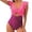 Z36Pink, variant on Womens One Piece Swimsuit Cutout Ruffle Trim Bathing Suit Flattering Swimwear for Beach Pool Vacation White XL