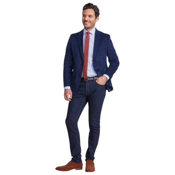 Nautica Mens Modern fit Sport Coat Blazer 48 R Navy Blue Solid Stretch