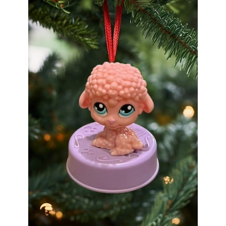 Ornament Littlest Pet Shop LPS Pink Lamb Sheep Figure Figurine Charm 3” Gift