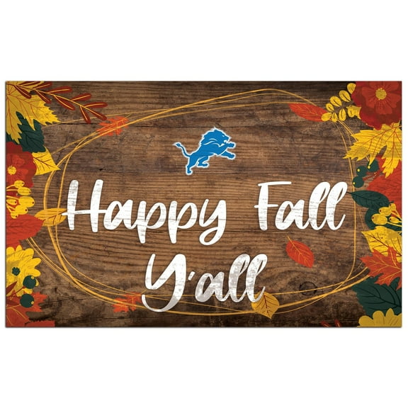 Detroit Lions 11'' x 19'' Happy Fall Y'all Sign