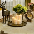 thumbnail image 2 of Pure White Flickering Flameless Candles, Battery Operated Acrylic LED Pillar Candles with Remote Control and Timer, Set of 5, 2 of 7