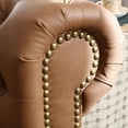thumbnail image 4 of Onbeam 88" Chesterfield Sofa with Nailhead Trim - Faux Leather 3 Seater Sofa for Living Room - Brown, 4 of 9