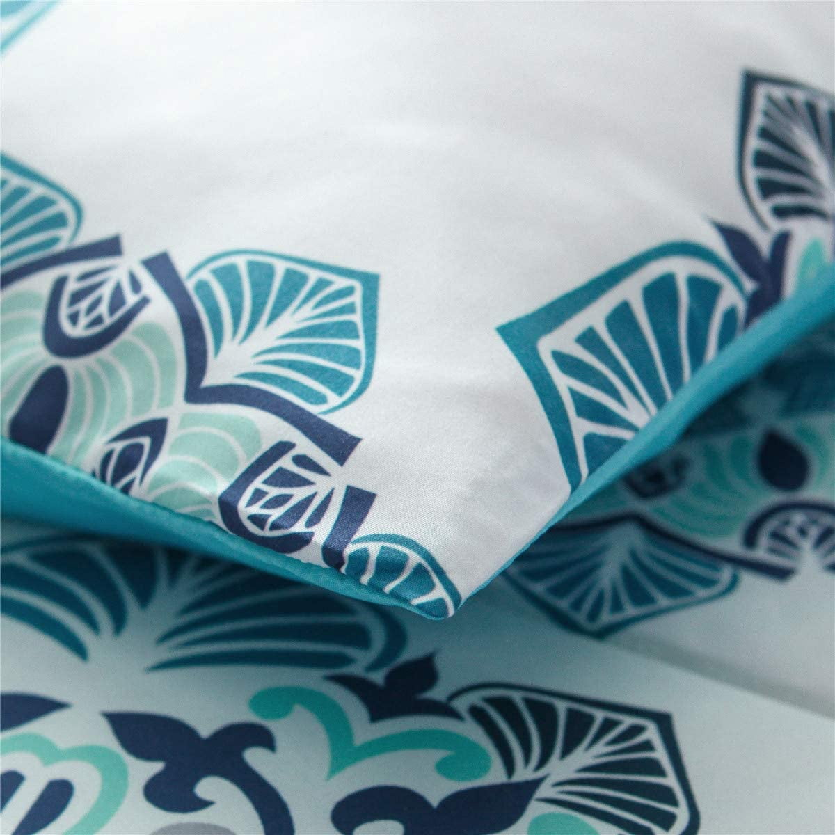 NTBED Bohemian 3-Pieces Teal Aqua Blue Mandala Comforter Bedding Sets, Queen