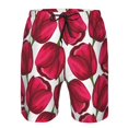 thumbnail image 4 of Kdxio Tulips Flowers Pattern Mens Casual Shorts - Drawstring Summer Beach Sports Shorts for Men, 4 of 9