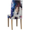 thumbnail image 2 of Funda elástica para silla ABPHQTO con diseño de perro astronauta y universo espacio, 2 of 4