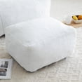 thumbnail image 3 of SESSLIFE Oversized Faux Fur Bean Bag Chair with Footstool, Giant Bean Bag Chair for Adults, Shell Shape Bean Bag Couch, Floor Sofa for Gaming Reading Living Room, White, 3 of 10