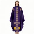 thumbnail image 4 of ZGRBOU Gothic Priest Chasuble Vintage Church Mass Vestment Robe Church Liturgical Vestment for Halloween Cosplay Costume, 4 of 5