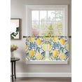 thumbnail image 2 of Sheer Curtains 45 Inch Length 2 Panels Set for Kitchen, Lemon Fruit Semi Sheer Curtains for Windows, Spring Plants Abstract Blue Leaves Voile Window Treatments Rod Pocket Curtain, 2 of 7