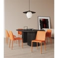 thumbnail image 2 of Pemberly Row 17.32" Contemporary Leather Dining Chair in Coral Orange (Set of 4), 2 of 8