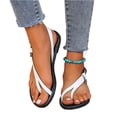 thumbnail image 2 of Sandals Wide Feet, Women's Flat Sandals, Wide Width Sandals for Women, Going Out Shoes for Women, Womens Sandals Wide Width, Leather Backstrap Sandal - Womens Sandals, White 7.5, 2 of 5