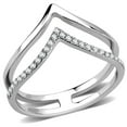 thumbnail image 1 of Alamode DA308-5 Bague en Acier Inoxydable Sans Placage pour Femmes avec CZ de Qualité AAA en Transparent - Taille 5, 1 of 1