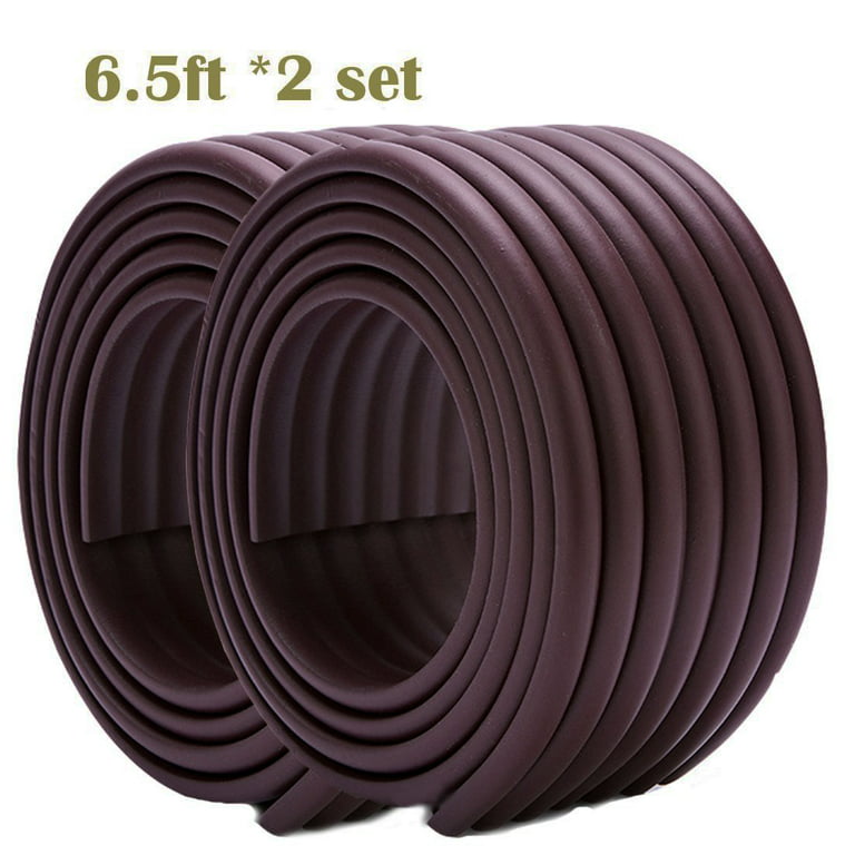 13 ft Brown Baby Safety Bumper for Furniture, Stairs, Fireplace, Windowsill  - Extra Wide & Thick Soft Edge Protectors Foam - Includes Double Sided Tape  