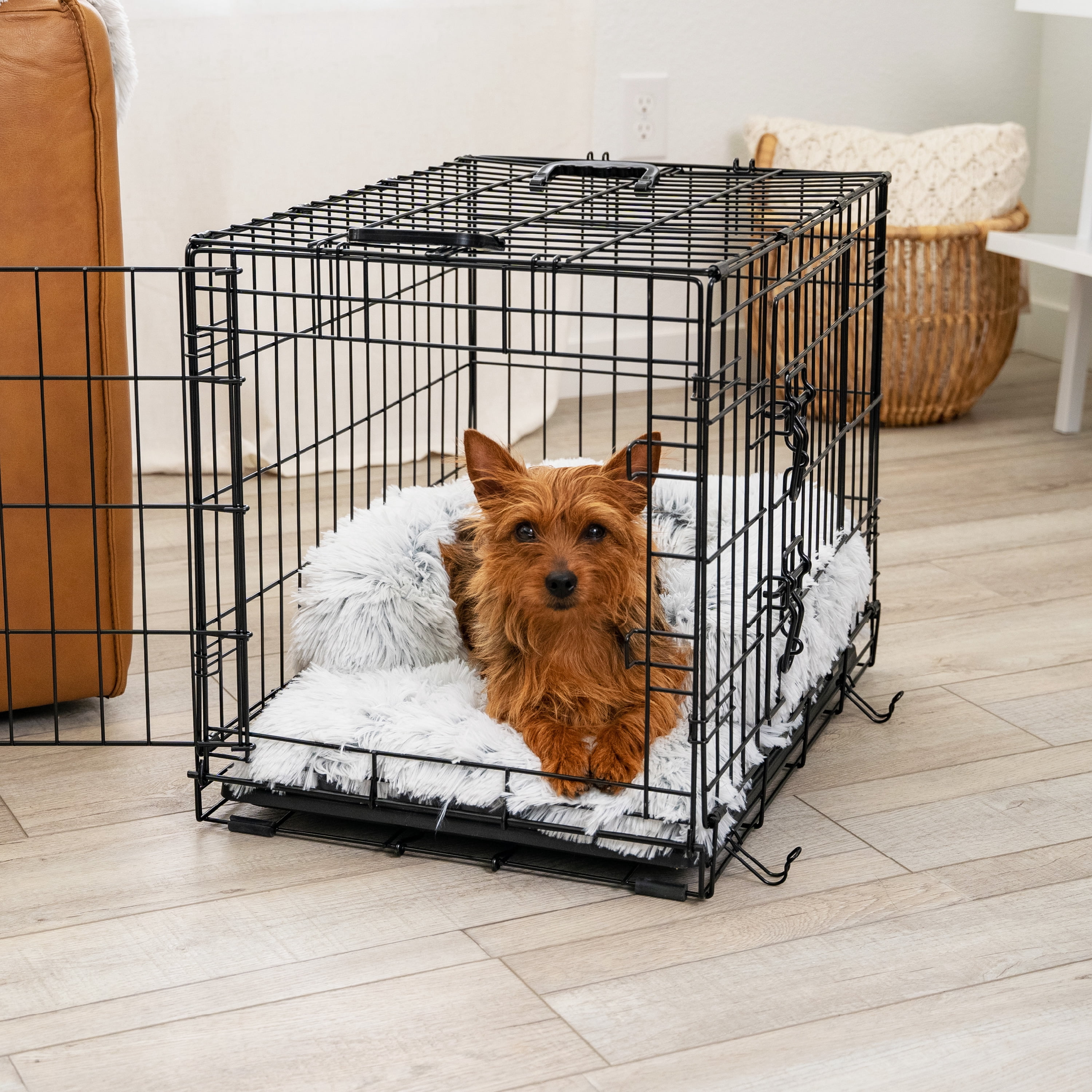 Best Friends by Sheri Nap Mat Dog Bed with Bolster - Washable Crate Pad and Removable Cover, Frost, Small, 22x15