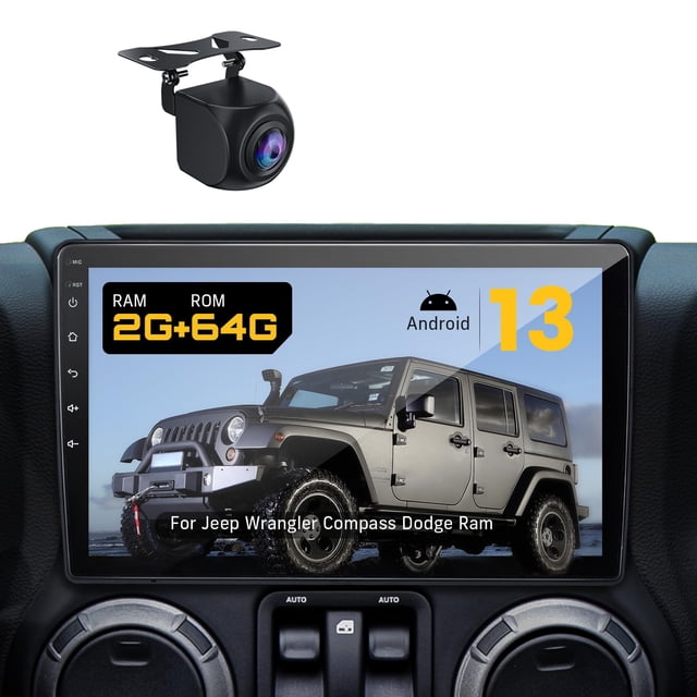 Radio de coche WonVon 10.2" con cámara GPS Android 13 de 2 GB+64 GB