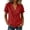 Red, variant on Xaqiouau Women's Solid Color V-Neck Ruffle Trim Puff Sleeve Blouse Cotton Blend Casual Top Lightweight Breathable Summer Daily Wear Red XXL
