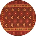 thumbnail image 1 of Ahgly Company Indoor Round Southwestern Orange Country Area Rugs, 3' Round, 1 of 1