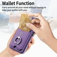 thumbnail image 6 of JiaheCover for Samsung Galaxy A32 5G, Wallet Case,Slim Magnetic Shockproof Card Slot with Metal Ring Holder Stand,Lightweight PU Leather Anti- Scratch Support Magnetic Card Mount, purple, 6 of 8