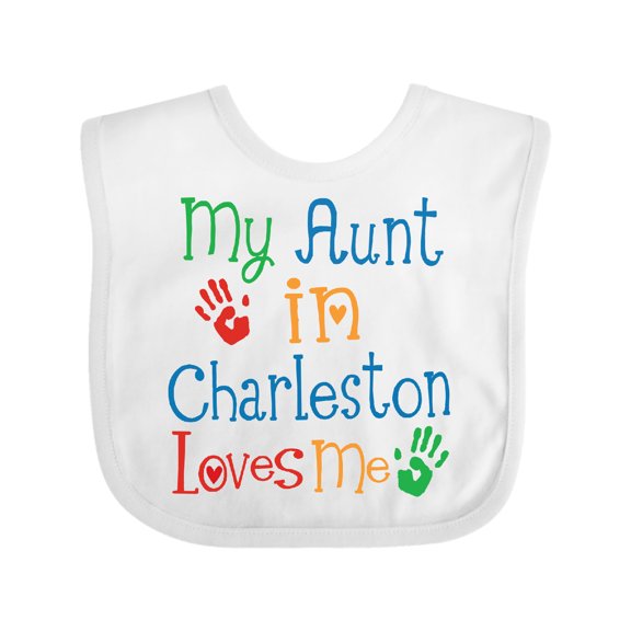 Inktastic My Aunt in Charleston Loves Me Boys or Girls Baby Bib