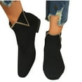 thumbnail image 5 of Bmawag Women Boots Square Toe Low Heel Lightweight Breathable Mid Calf Ankle Sock Boots Women Casual Comfort Fashion Booties Short Boots Black 40, 5 of 10