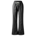 thumbnail image 5 of TRUBKH Cotton Linen Pants Summer Boho Pants Gaucho Pant Comfort Resort Wear Vacation Beach Pants Boho Bottoms Baggy Linen Pants Fashion Drawstring Lightweight Resort Wear for Women 2026 Dark Gray L, 5 of 6