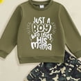 thumbnail image 4 of Toddler Boy Outfits Humor Graphic Pullover and Camo Pants Set 2 Piece Cute Sweatsuit Clothes for Fall Winter 12 Months-6 Years, 4 of 4