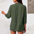 thumbnail image 7 of Godom Womens 3/4 Sleeve Button Down Shirts Cotton Linen Tops V Neck Casual Loose Fit Blouses, 7 of 7