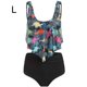 thumbnail image 1 of Traje de baño Sonducket sin mangas cintura alta estampado hojas digitales para mujer Numero 5 L OD001368-27, 1 of 4