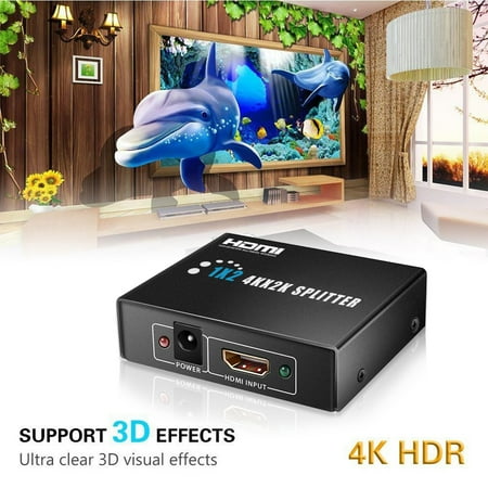 Split Hdmi Signal To 2 Tvs Ultra HD 4Kx2K HDMI Splitter 1 in 2 Out Amplifier 1x2 Signal Distributorwith 1080P 3D Compatibility Antenna STB Television Wall Antenna Satellite Receiver ()