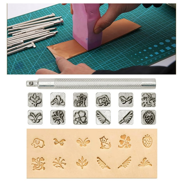 Juego de sellos de metal para tallado de herramientas de bricolaje 12 Hugo